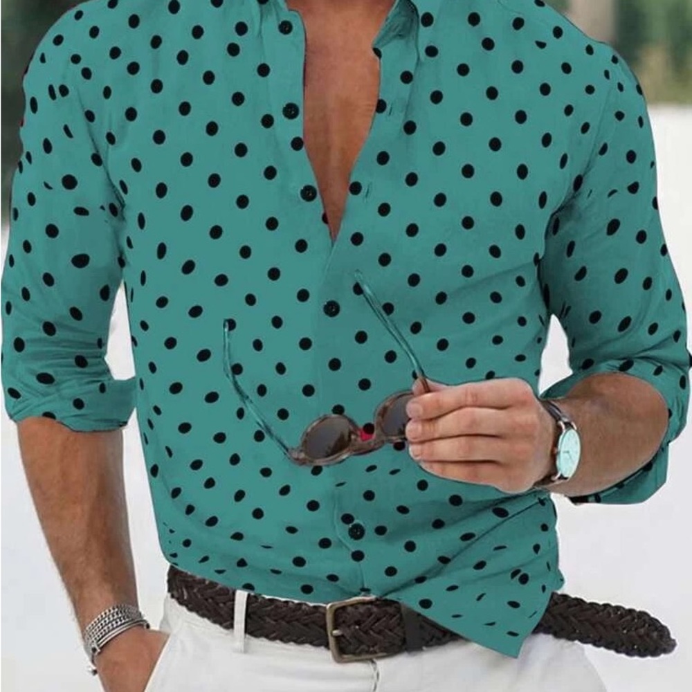 Shein Men’s Polka Dot Print Shirt - XL
